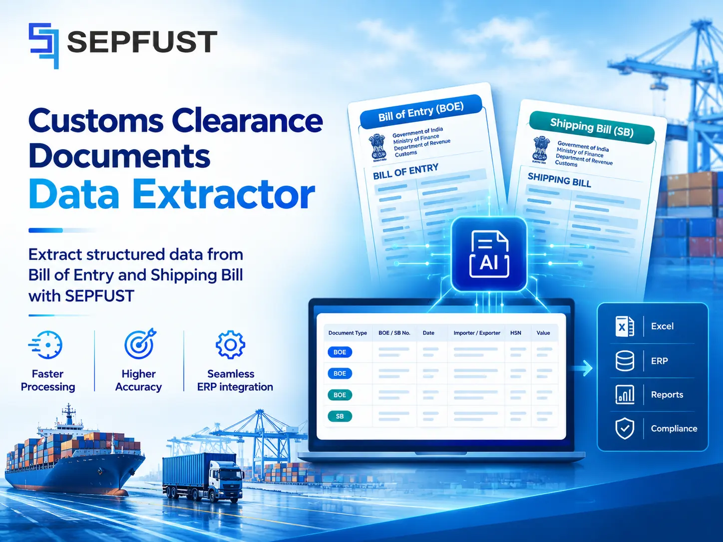 Customs Clearance Documents Data Extractor | Sepfust