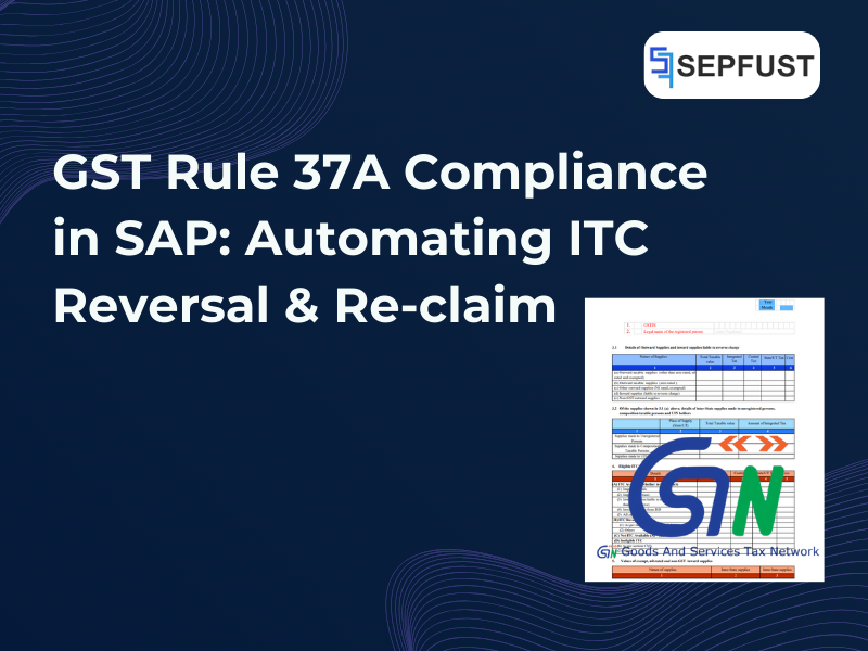 GST Rule 37A Compliance in SAP: Automating ITC Reversal & Re-claim